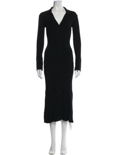 Pre-owned Misha Collection V-neck Long Dress In Black