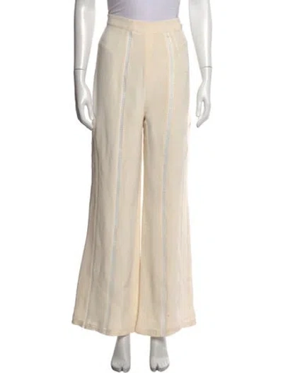 Pre-owned Misha Collection Wide Leg Pants In White