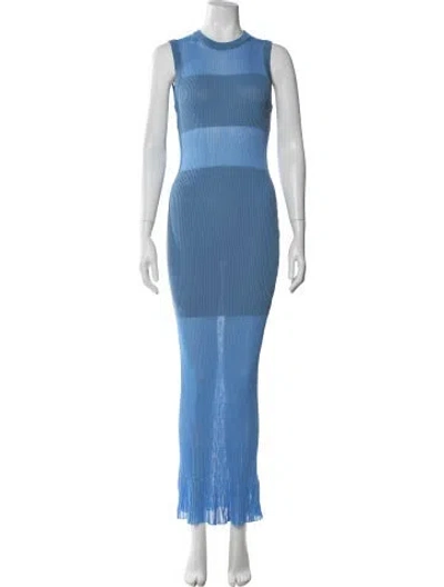 Pre-owned Misha Colorblock Pattern Long Dress In Blue
