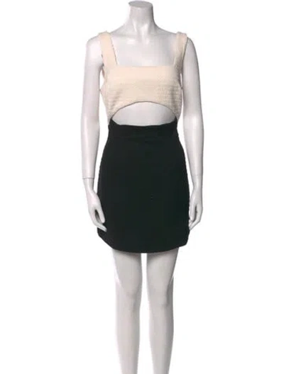 Pre-owned Misha Colorblock Pattern Mini Dress In Black