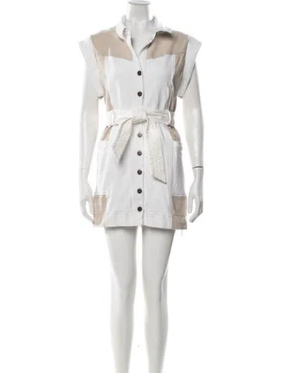 Pre-owned Misha Colorblock Pattern Mini Dress In Neutrals