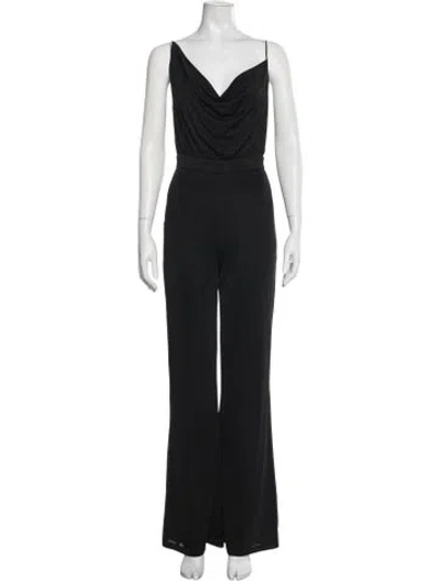 Pre-owned Misha Cowl Neck Jumpsuit In Black