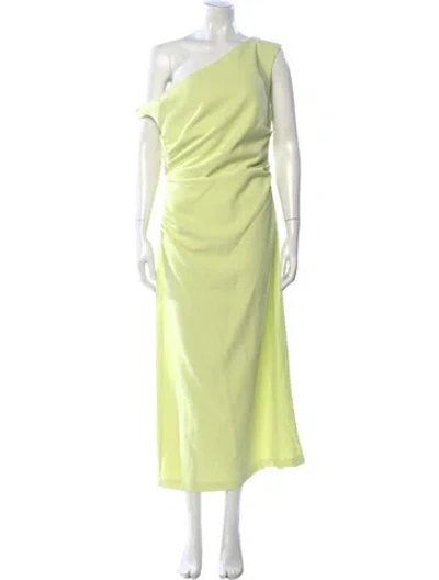 Pre-owned Misha Cowl Neck Knee-length Dress In Green