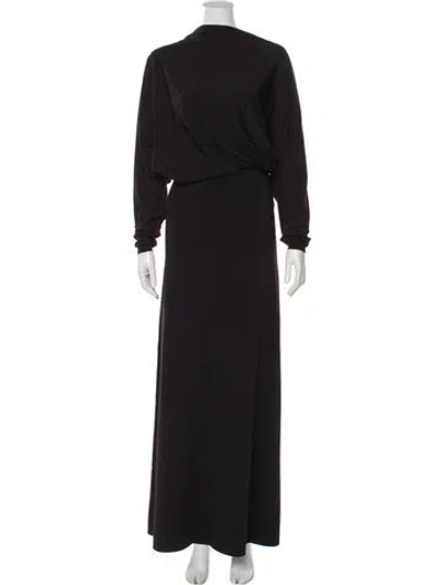 Pre-owned Misha Cowl Neck Long Dress In Black