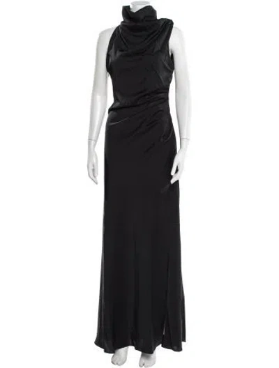 Pre-owned Misha Cowl Neck Long Dress W/ Tags In Black