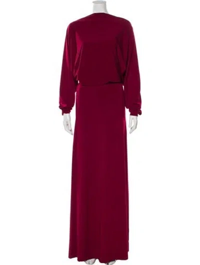 Pre-owned Misha Cowl Neck Long Dress W/ Tags In Burgundy