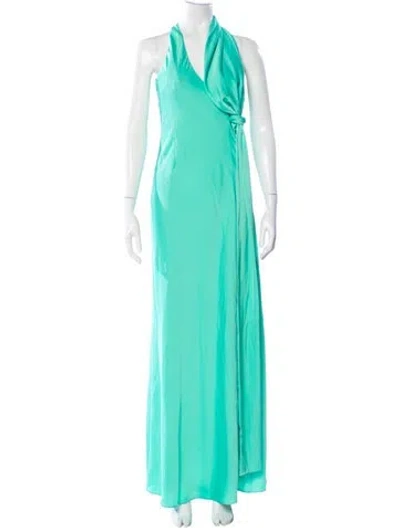 Pre-owned Misha Cowl Neck Long Dress W/ Tags In Green