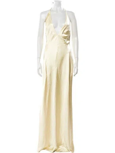 Pre-owned Misha Cowl Neck Long Dress W/ Tags In Yellow
