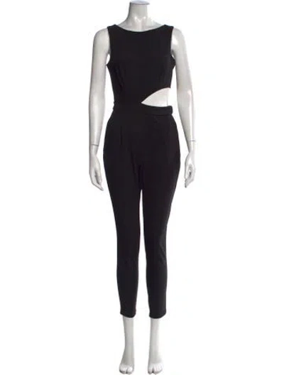 Pre-owned Misha Crew Neck Jumpsuit In Black