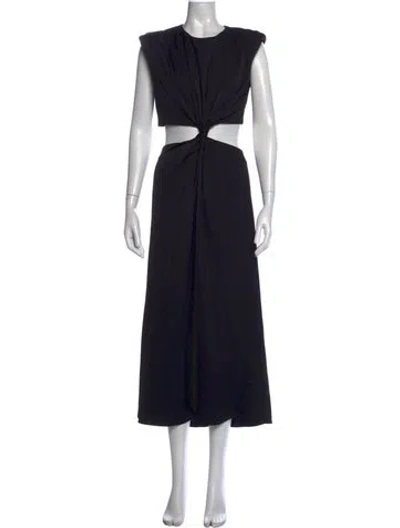Pre-owned Misha Crew Neck Long Dress In Black