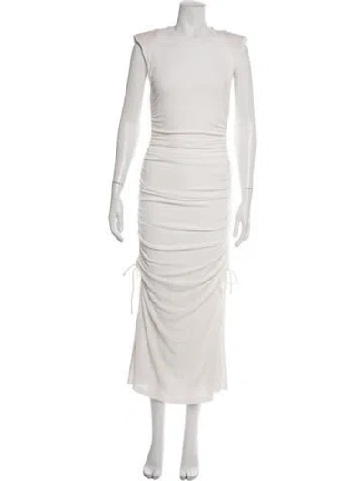 Pre-owned Misha Crew Neck Midi Length Dress In Neutrals