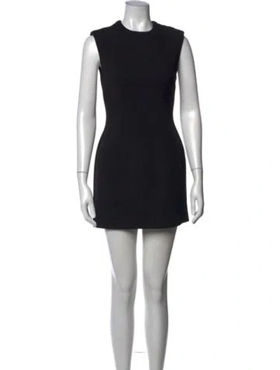 Pre-owned Misha Crew Neck Mini Dress In Black