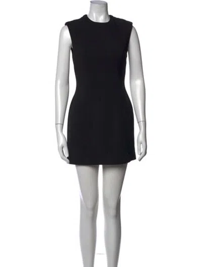 Pre-owned Misha Crew Neck Mini Dress In Black