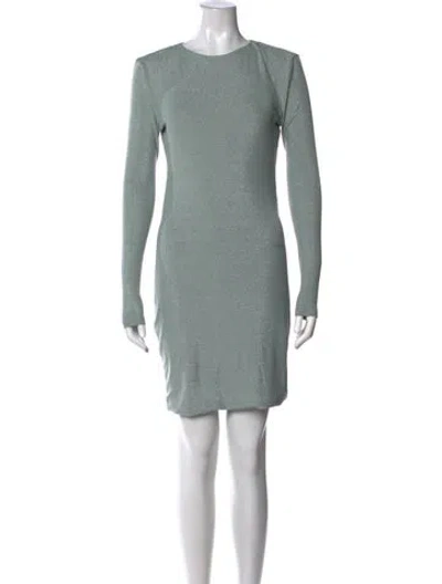 Pre-owned Misha Crew Neck Mini Dress In Green/metallic