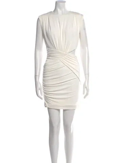 Pre-owned Misha Crew Neck Mini Dress In Neutral