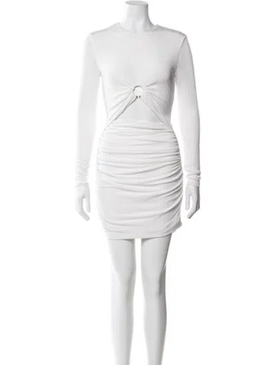 Pre-owned Misha Crew Neck Mini Dress In Neutrals