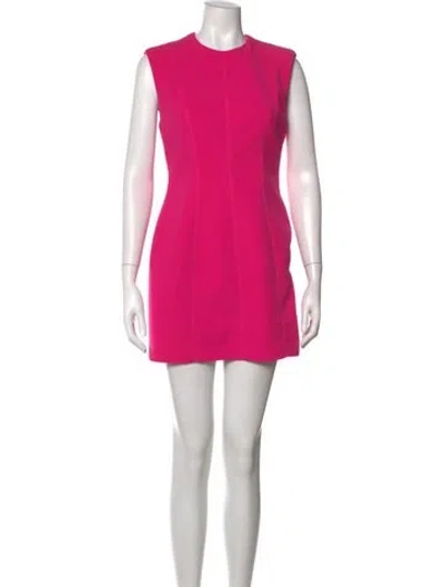 Pre-owned Misha Crew Neck Mini Dress In Pink