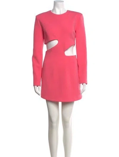 Pre-owned Misha Crew Neck Mini Dress In Pink