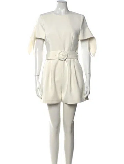 Pre-owned Misha Crew Neck Romper In Neutrals