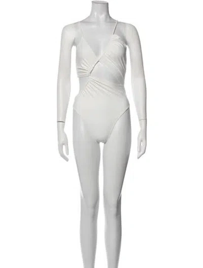 Pre-owned Misha Cutout Accent One-piece In White
