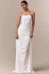 Misha Ember Strapless Wrapped Drop-waist Maxi Dress In White