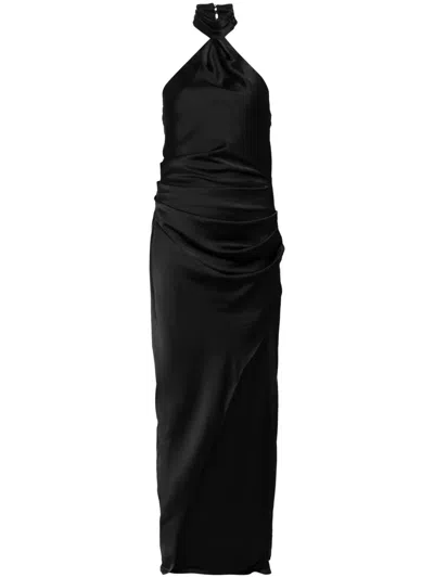 Misha Emma Draped Dress In Black