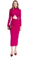 Misha Emmeline Jersey Midi Dress In Raspberry In Raspberry