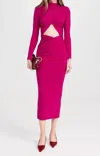 Misha Emmeline Jersey Midi Dress In Raspberry In Purple