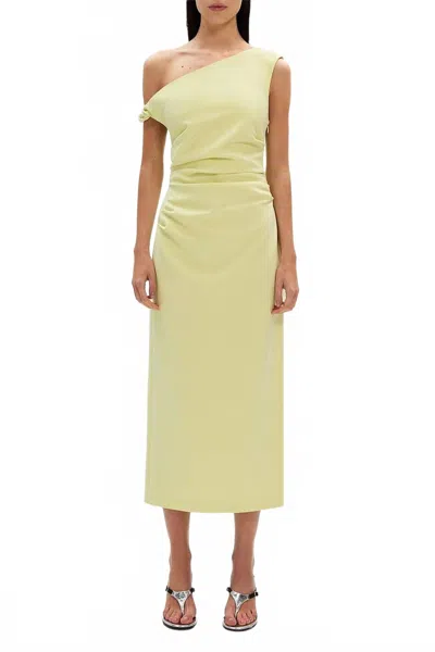Misha Gaia Twill Dress In Lime Sorbet In Green