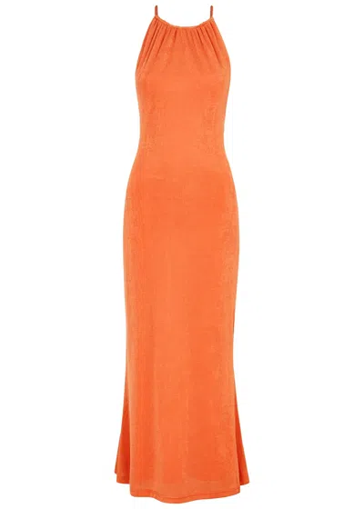 Misha Greta Orange Stretch-jersey Midi Dress