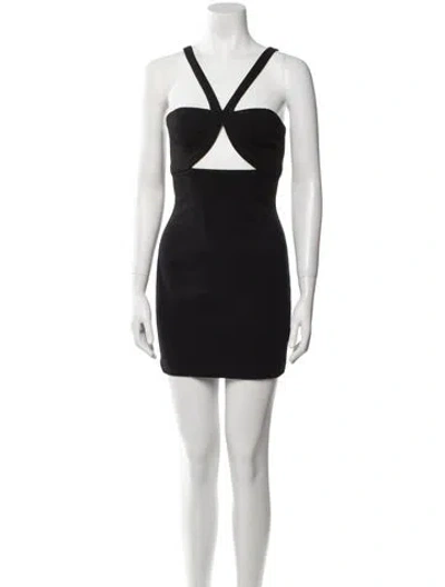 Pre-owned Misha Halterneck Mini Dress W/ Tags In Black