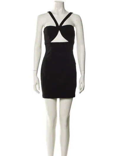 Pre-owned Misha Halterneck Mini Dress W/ Tags In Black