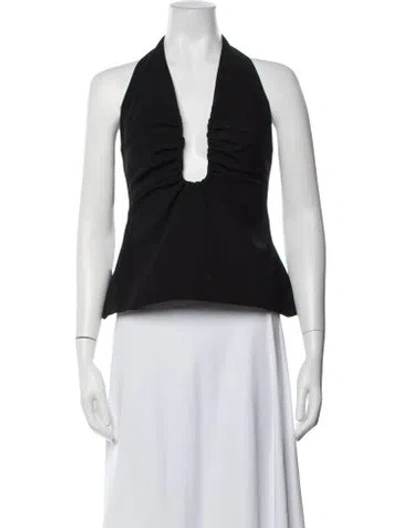 Pre-owned Misha Halterneck Sleeveless Top In Black