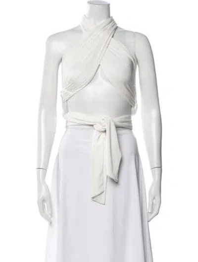 Pre-owned Misha Halterneck Sleeveless Top W/ Tags In White