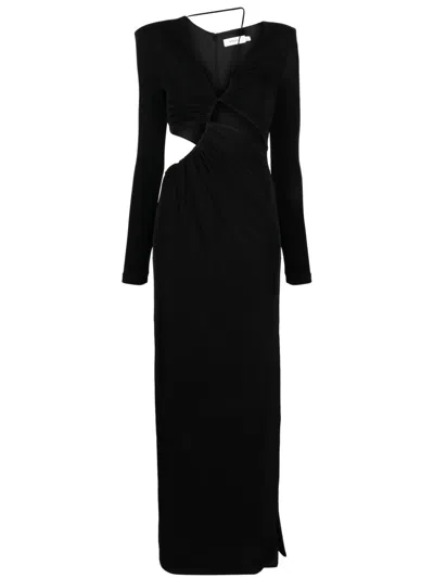 Misha Haruko Cut-out Gathered Gown In Black