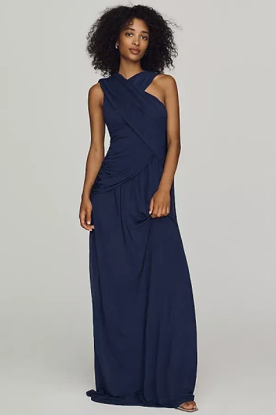 Misha Hersha Scarf Maxi Dress In Blue