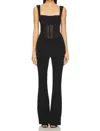 Misha Ines Bonded Jumpsuit In Black In Black