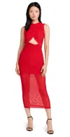Misha Isabella Midi Dress Red In Red