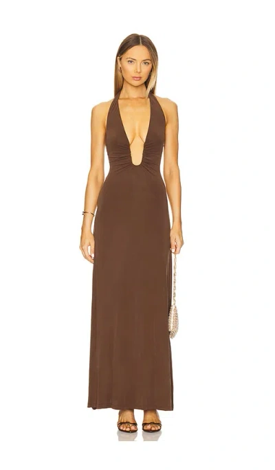 Misha Jennifer Maxi Dress In Brown