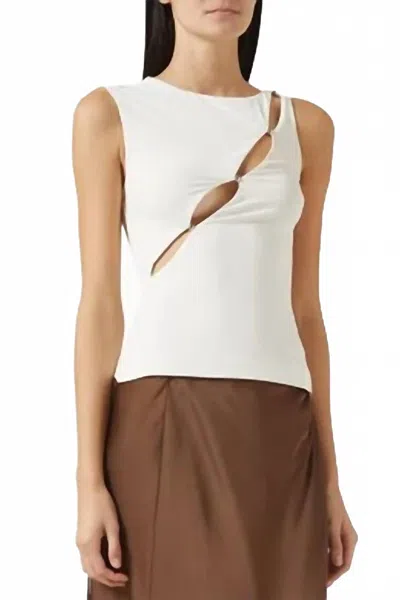 Misha Josie Sleeveless Cutout Top In Ivory In Multi