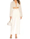 Misha Julio High Rise Wide Leg Pant In Ivory In Neutral