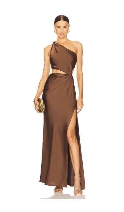 Misha Kristin Gown In Umber Brown