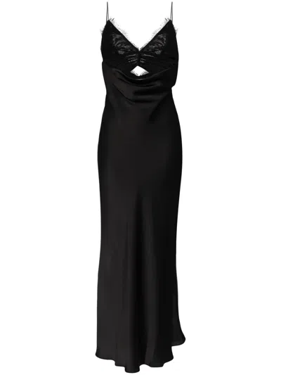 Misha Layered Silk Maxi Dress In Black