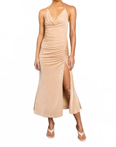 Misha Levon Midi Dress In Rose In Neutral
