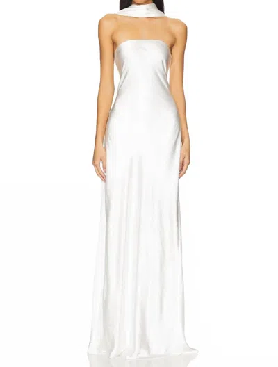 Misha Lilia Sash Neck Maxi Dress In Ivory In White