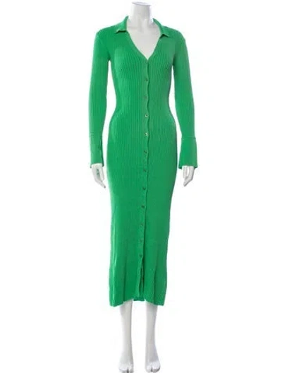 Pre-owned Misha Long Dress In Green