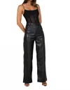 Misha Milana Wide Leg Pant In Black In Animal Print