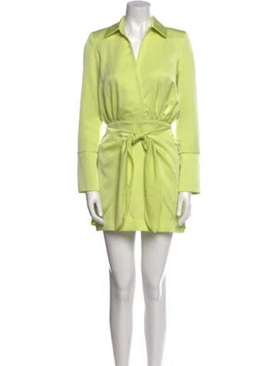 Pre-owned Misha Mini Dress In Green