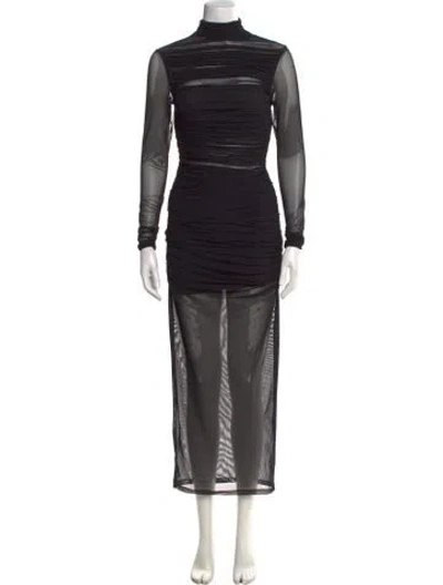Pre-owned Misha Mock Neck Long Dress W/ Tags In Black