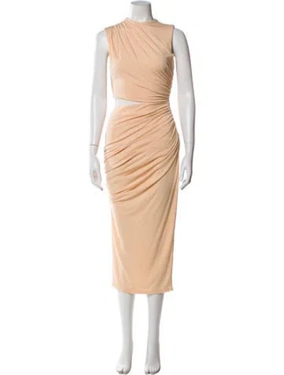Pre-owned Misha Mock Neck Long Dress W/ Tags In Neutral